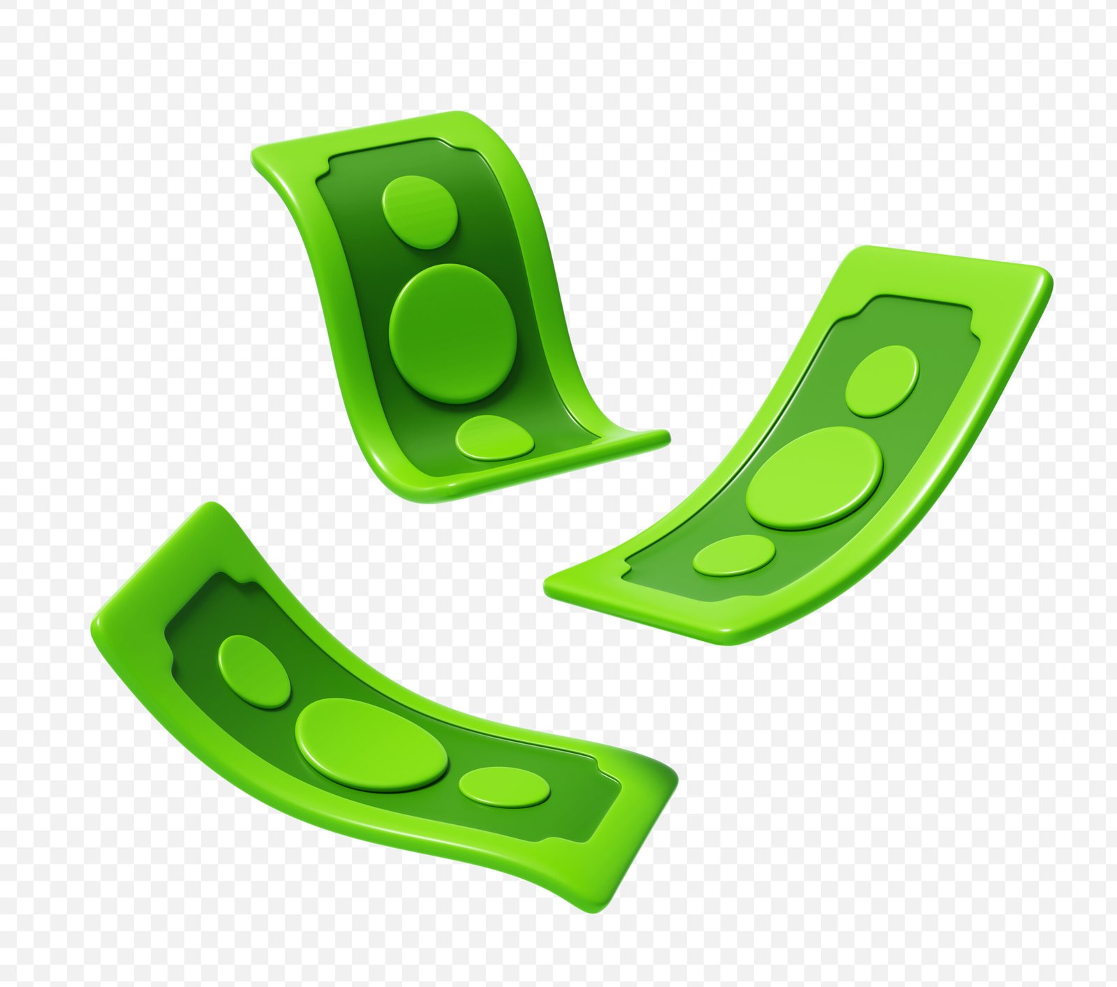 Scattered Banknotes icon 3d illustration